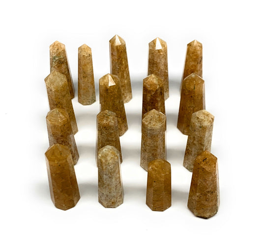 360g (0.8 lbs) ,17 pcs, 1.4"- 2.1", Golden Quartz Mini Towers from Brazil,B31510