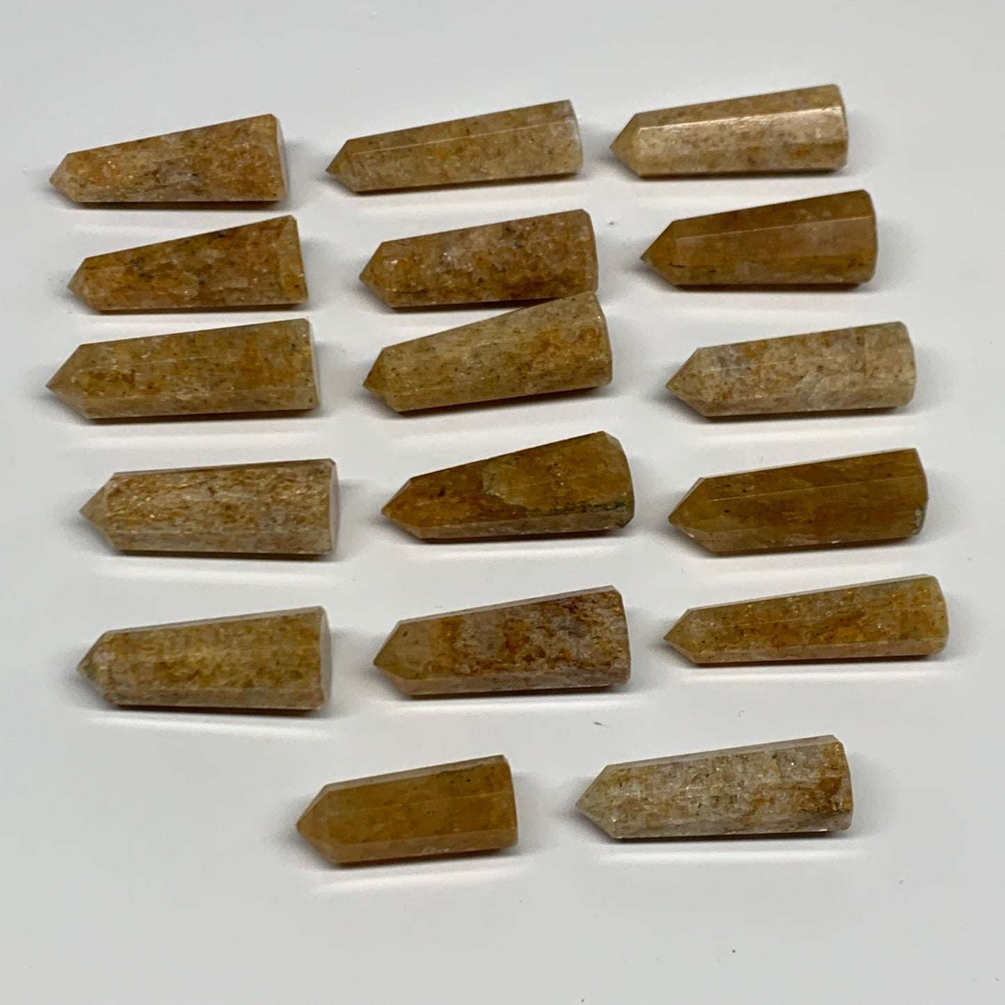 360g (0.8 lbs) ,17 pcs, 1.4"- 2.1", Golden Quartz Mini Towers from Brazil,B31510