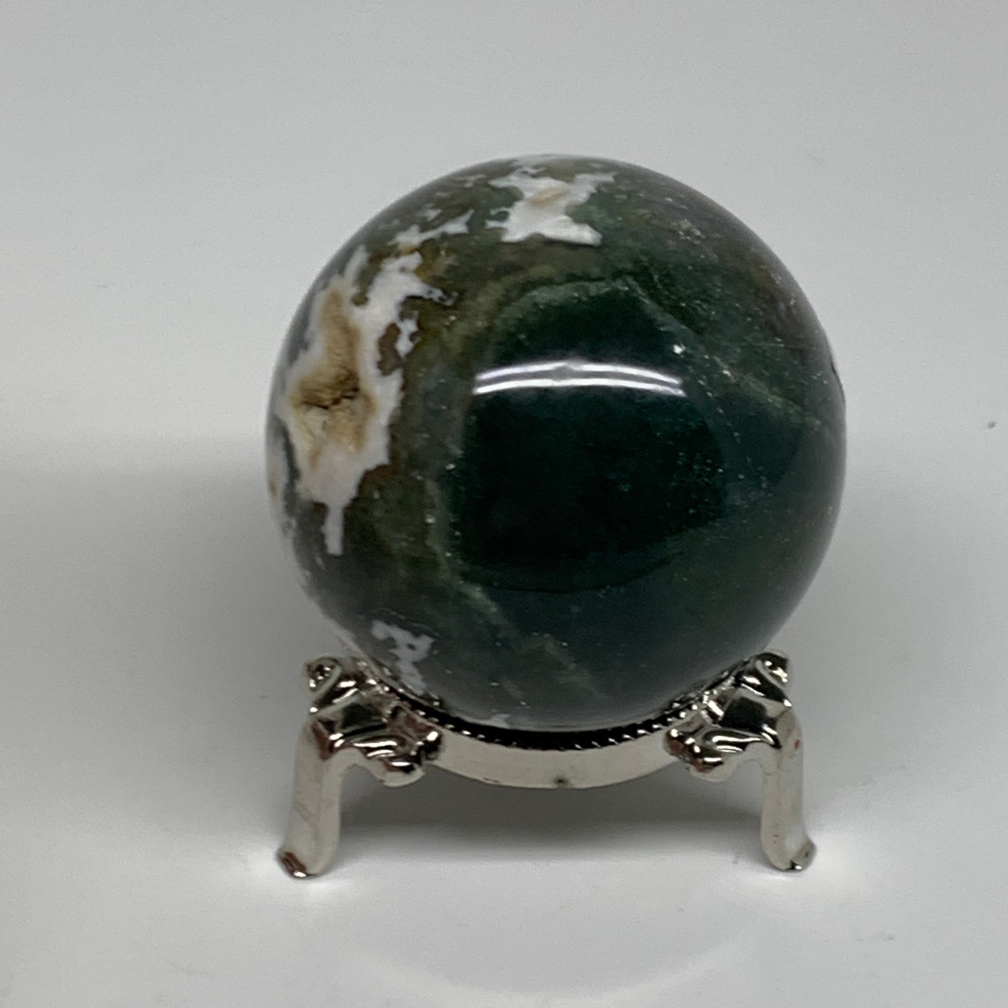 236.5g, 2.2"(56mm), Natural Moss Agate Sphere Ball Gemstone @India,B34912