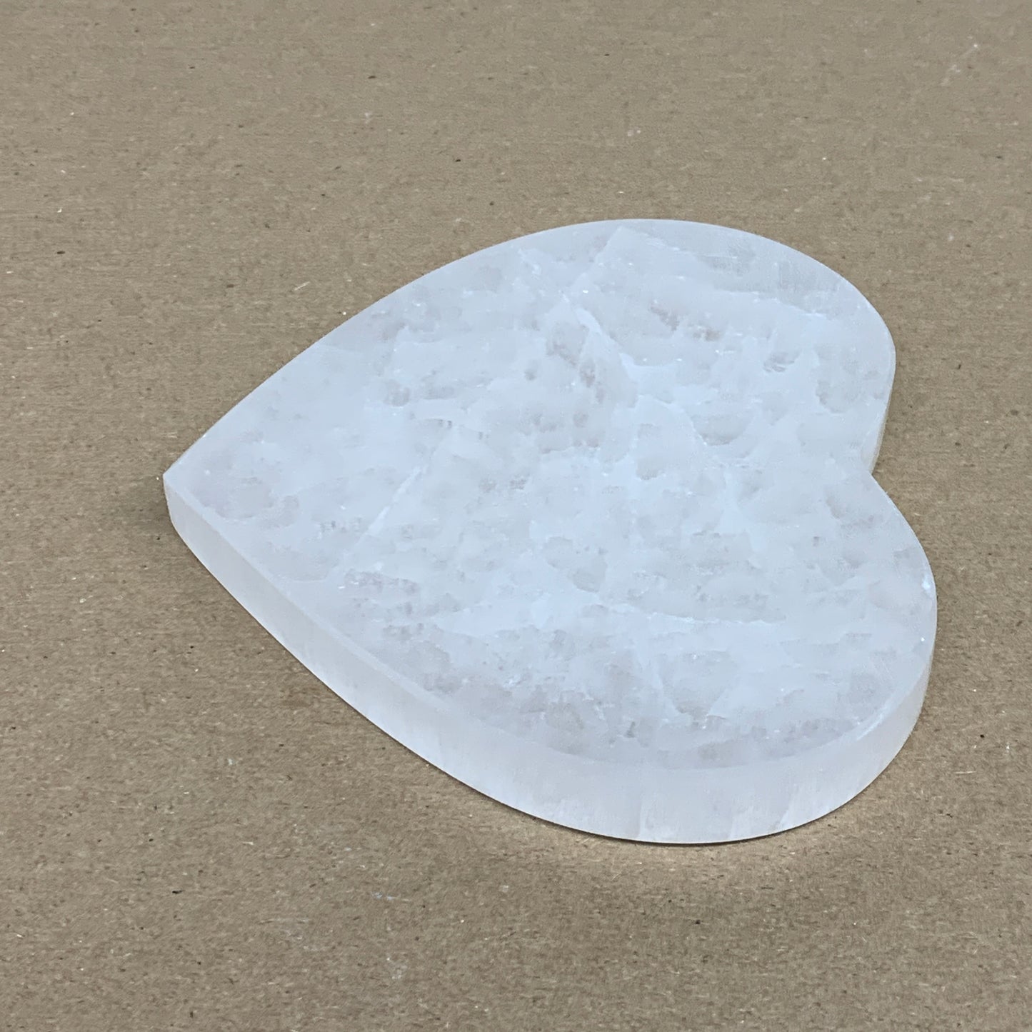 262g, 4.1"x4.1"x0.6", Selenite Heart Crystals, Satin Spar, gypsum, B36217