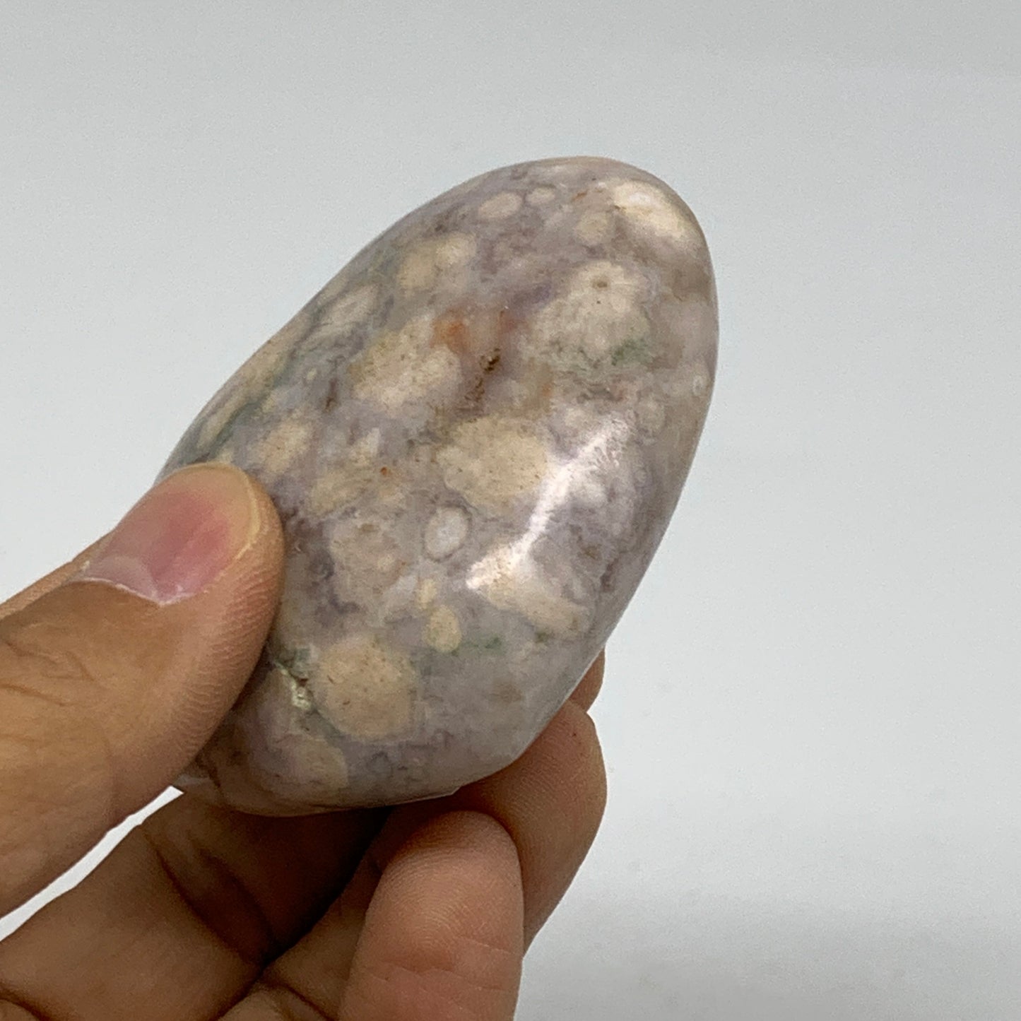 0.29 lbs, 2.1"x2.6"x1.1", Cherry Blossom Flower Agate Heart Crystal, B37117