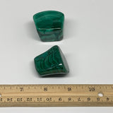 154g, 1.3"-1.5", 2pcs, Natural Small Malachite Tumbled Polished, B32821