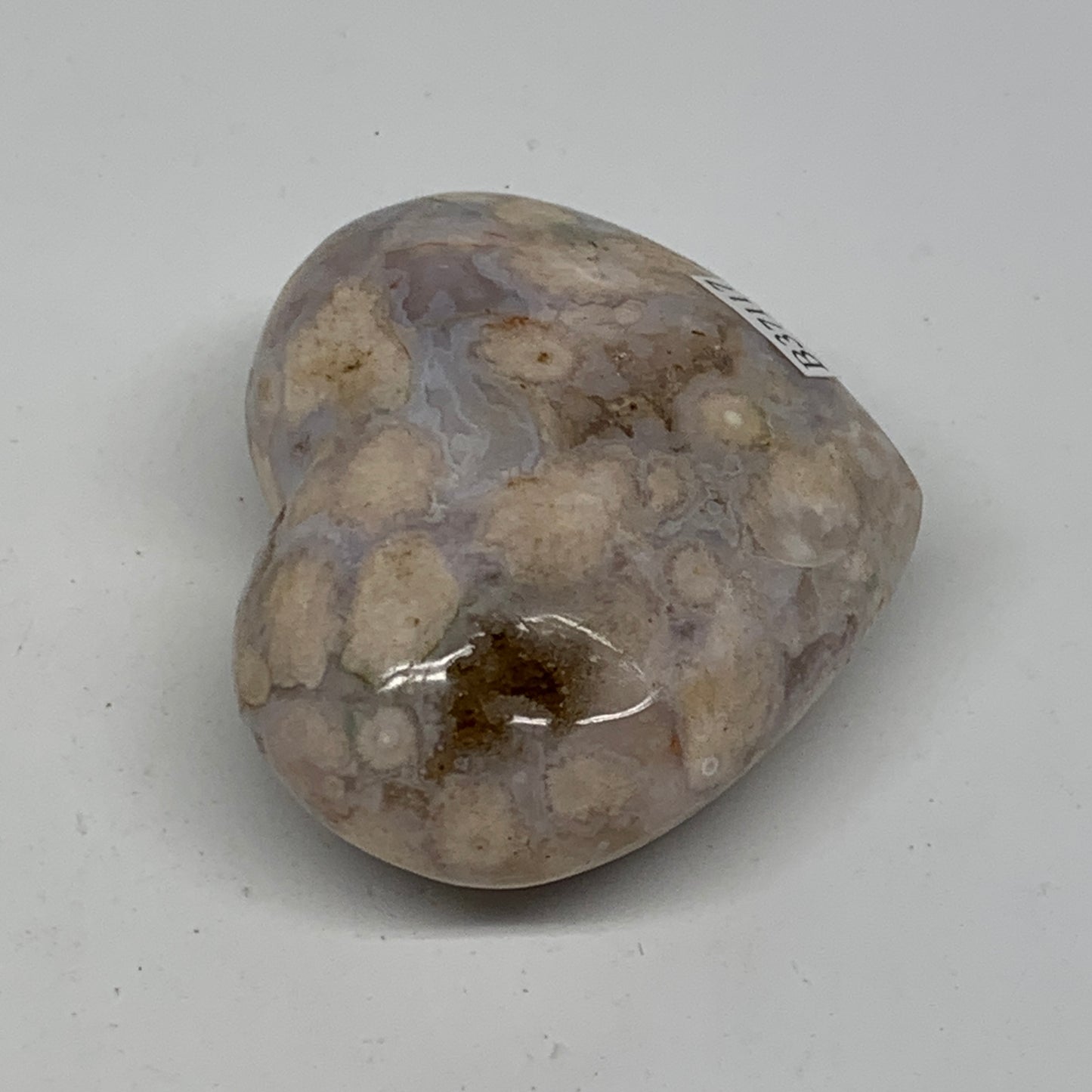 0.29 lbs, 2.1"x2.6"x1.1", Cherry Blossom Flower Agate Heart Crystal, B37117