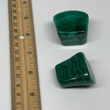 154g, 1.3"-1.5", 2pcs, Natural Small Malachite Tumbled Polished, B32821