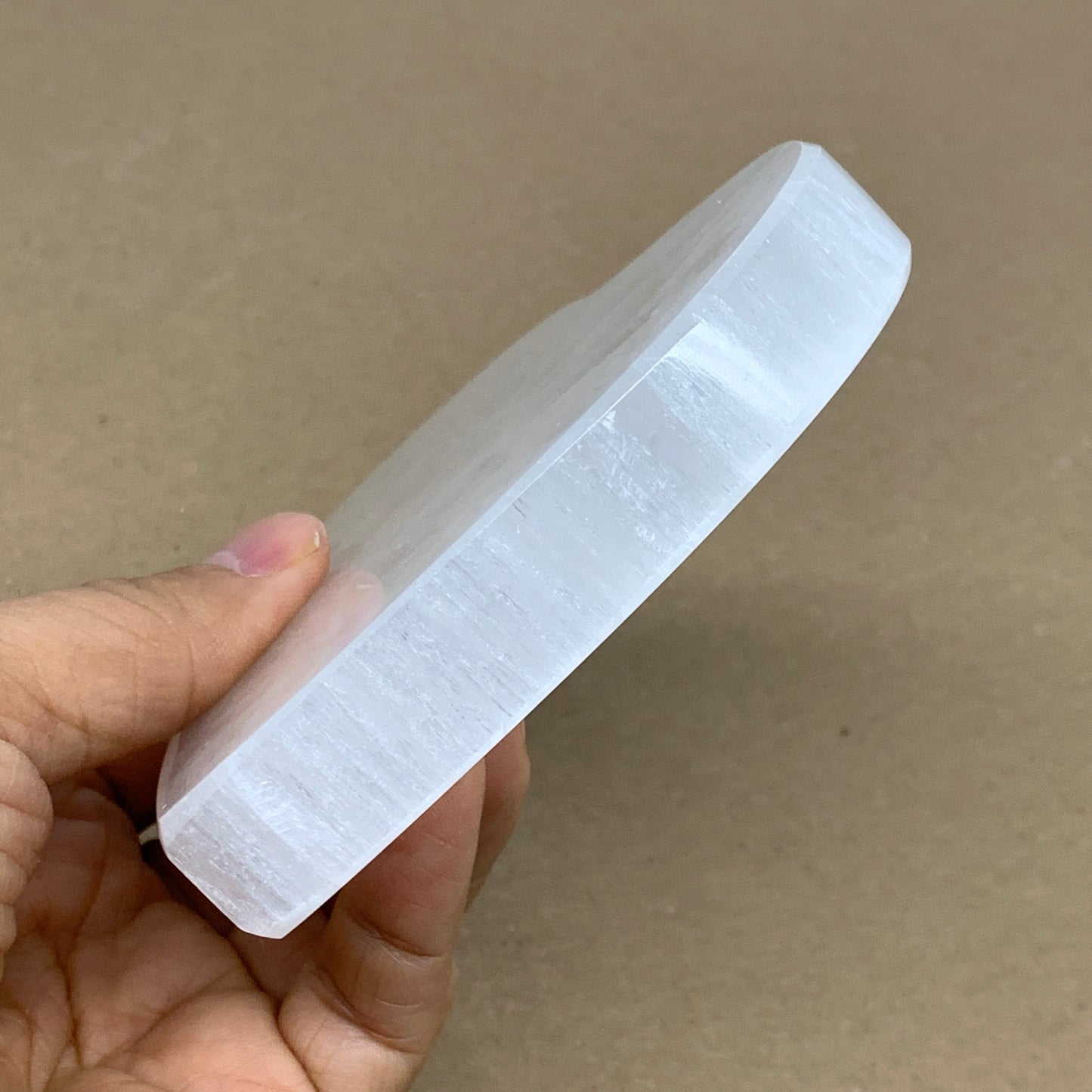 286g, 4.1"x4.1"x0.7", Selenite Heart Crystals, Satin Spar, gypsum, B36218