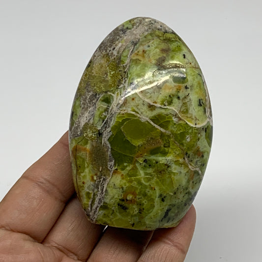 156.5g, 3"x2.1"x1.2", Green Opal Crystal Freeform Polished Gemstone, B34122