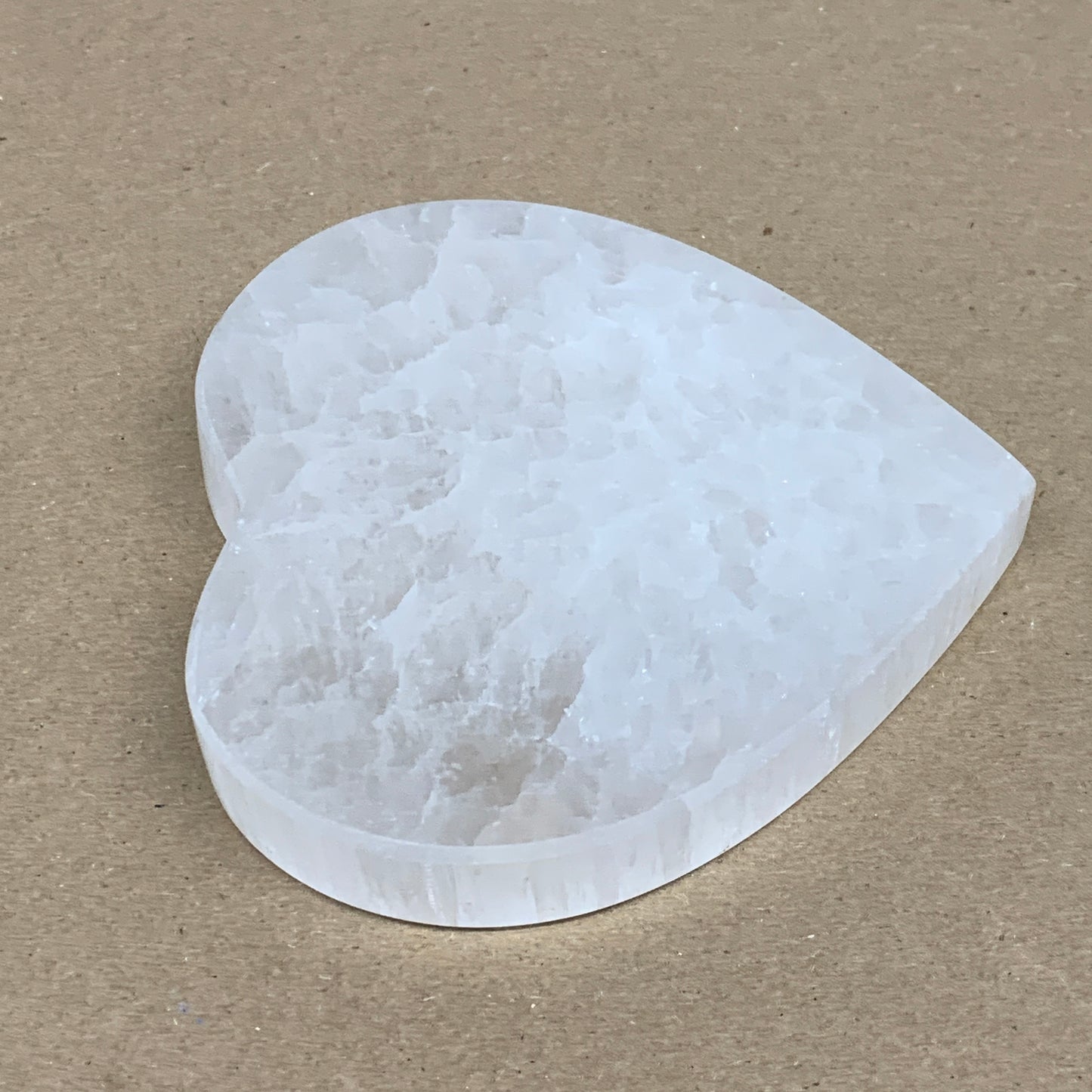 286g, 4.1"x4.1"x0.7", Selenite Heart Crystals, Satin Spar, gypsum, B36218