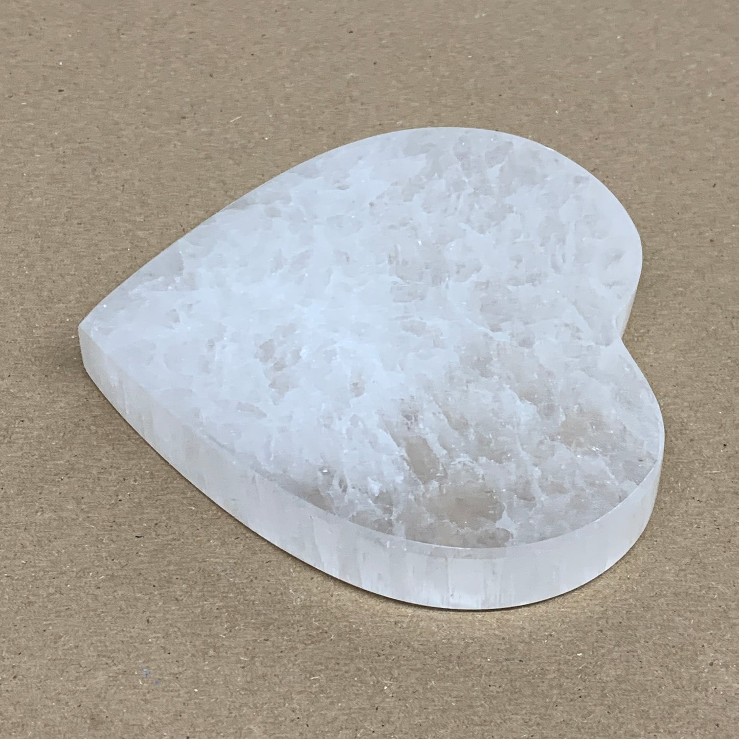 286g, 4.1"x4.1"x0.7", Selenite Heart Crystals, Satin Spar, gypsum, B36218