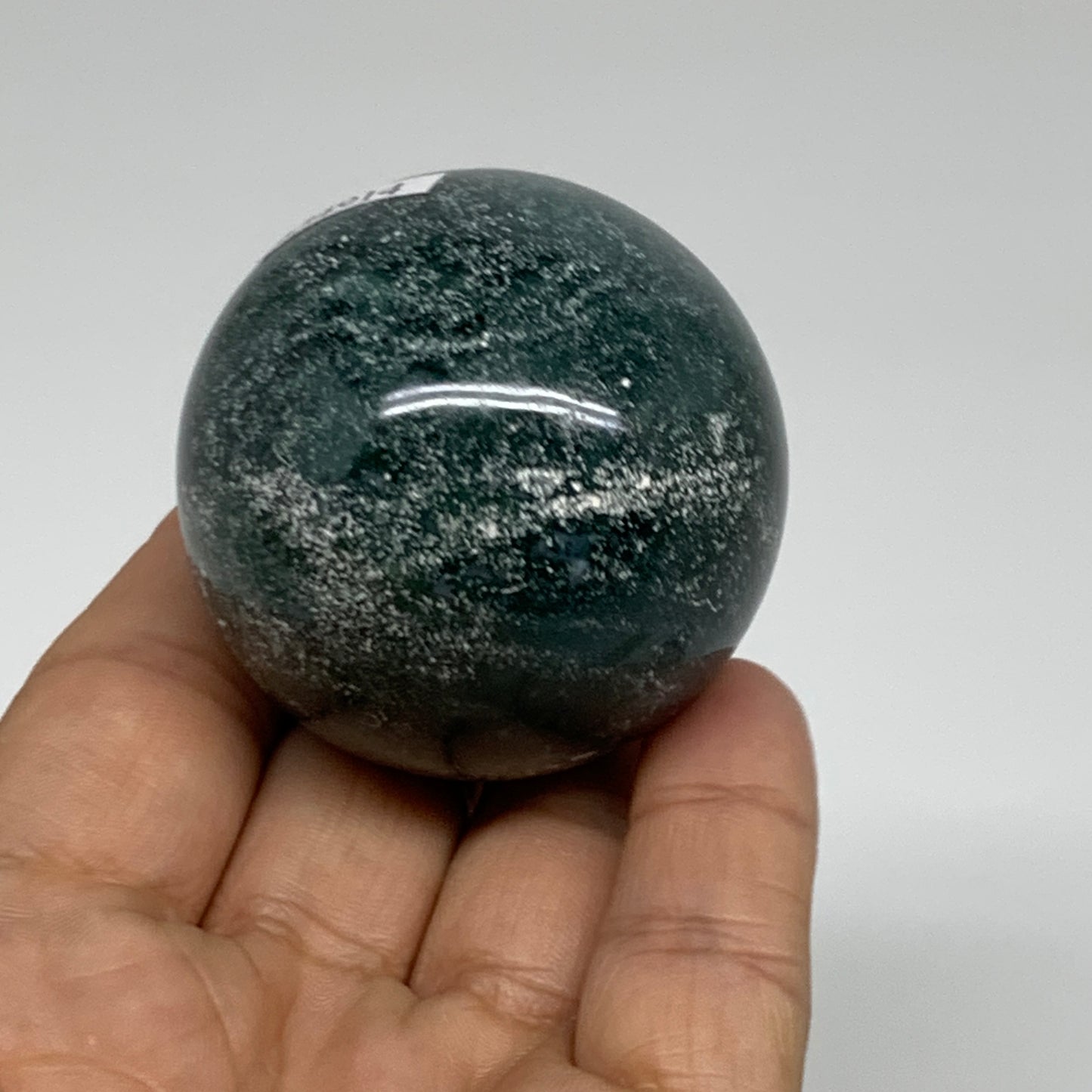 145.6g, 1.9"(48mm), Natural Moss Agate Sphere Ball Gemstone @India,B34914