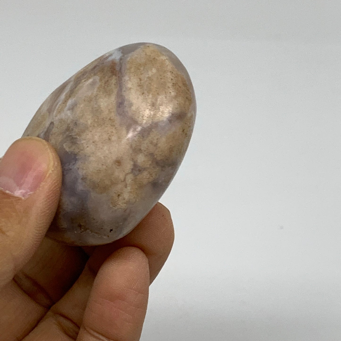 0.22 lbs, 1.9"x2.2"x1.1", Cherry Blossom Flower Agate Heart Crystal, B37118