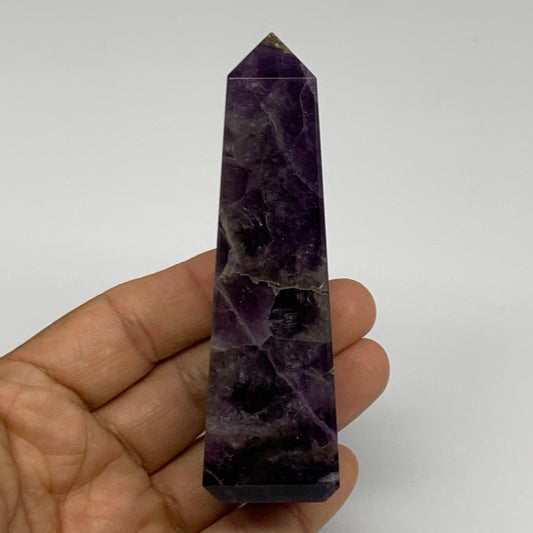 139.5g, 3.8"x1.1", Natural Amethyst Tower Point Obelisk @Brazil, B31511