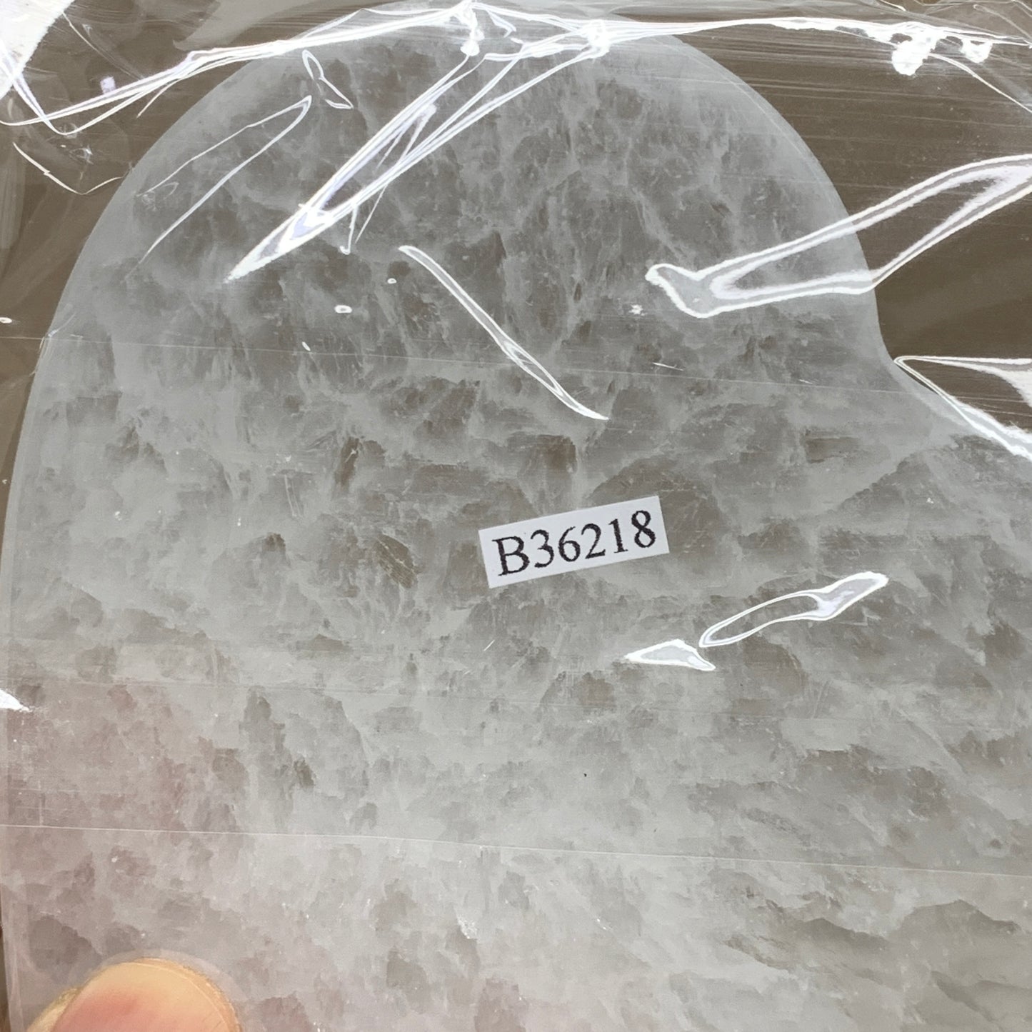 286g, 4.1"x4.1"x0.7", Selenite Heart Crystals, Satin Spar, gypsum, B36218