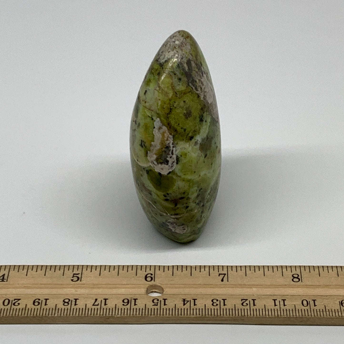 156.5g, 3"x2.1"x1.2", Green Opal Crystal Freeform Polished Gemstone, B34122