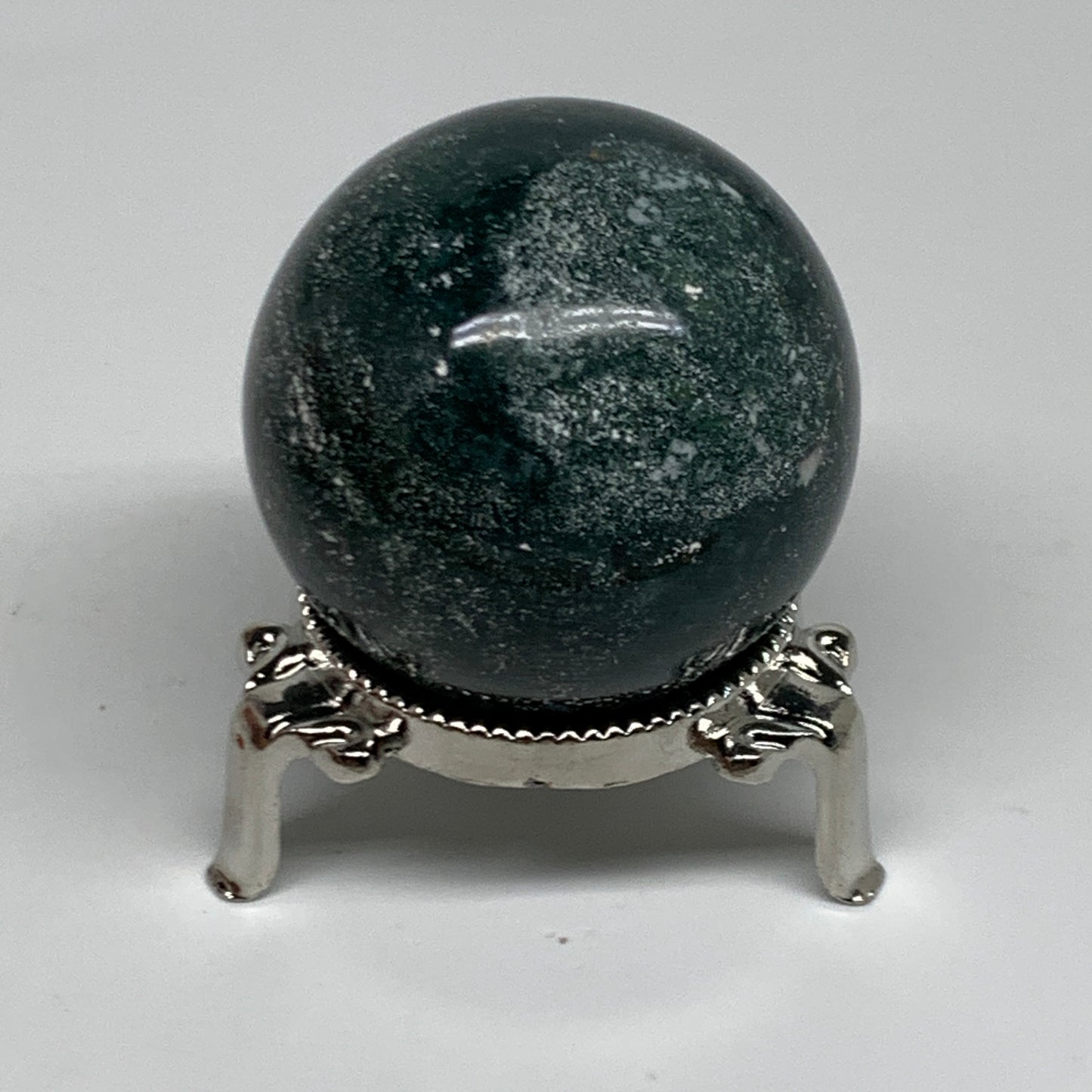 145.6g, 1.9"(48mm), Natural Moss Agate Sphere Ball Gemstone @India,B34914