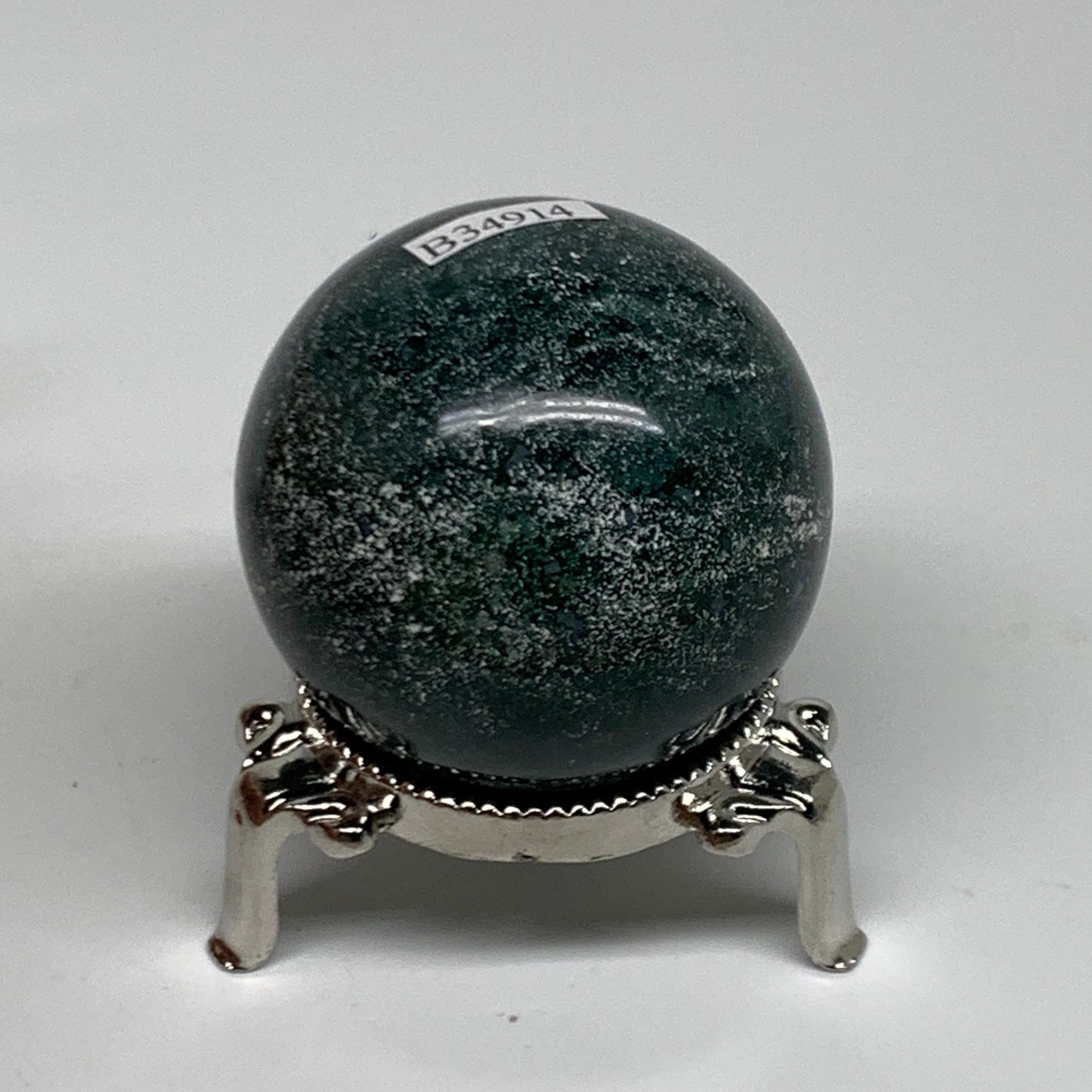 145.6g, 1.9"(48mm), Natural Moss Agate Sphere Ball Gemstone @India,B34914