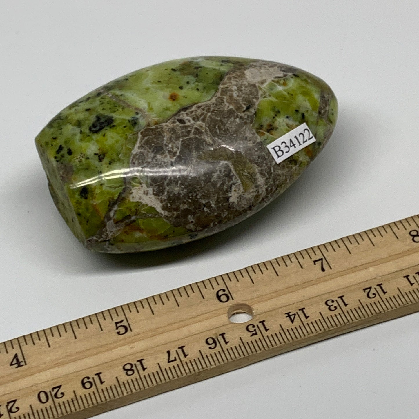 156.5g, 3"x2.1"x1.2", Green Opal Crystal Freeform Polished Gemstone, B34122