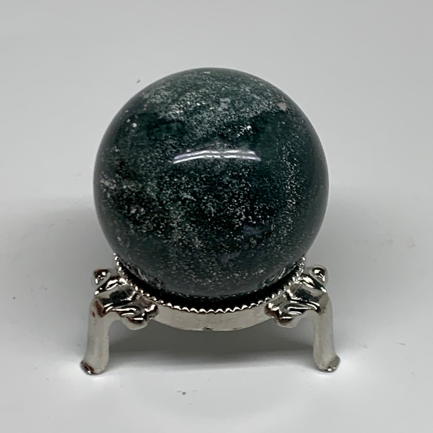 145.6g, 1.9"(48mm), Natural Moss Agate Sphere Ball Gemstone @India,B34914
