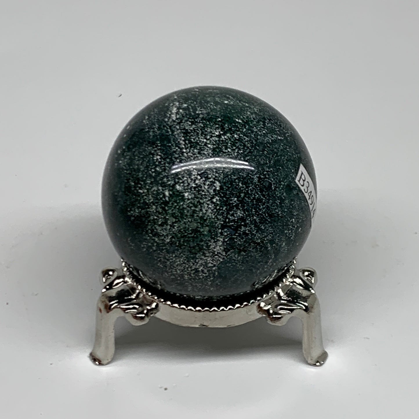 145.6g, 1.9"(48mm), Natural Moss Agate Sphere Ball Gemstone @India,B34914
