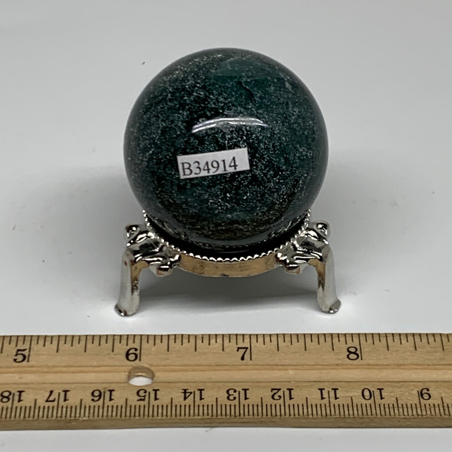 145.6g, 1.9"(48mm), Natural Moss Agate Sphere Ball Gemstone @India,B34914
