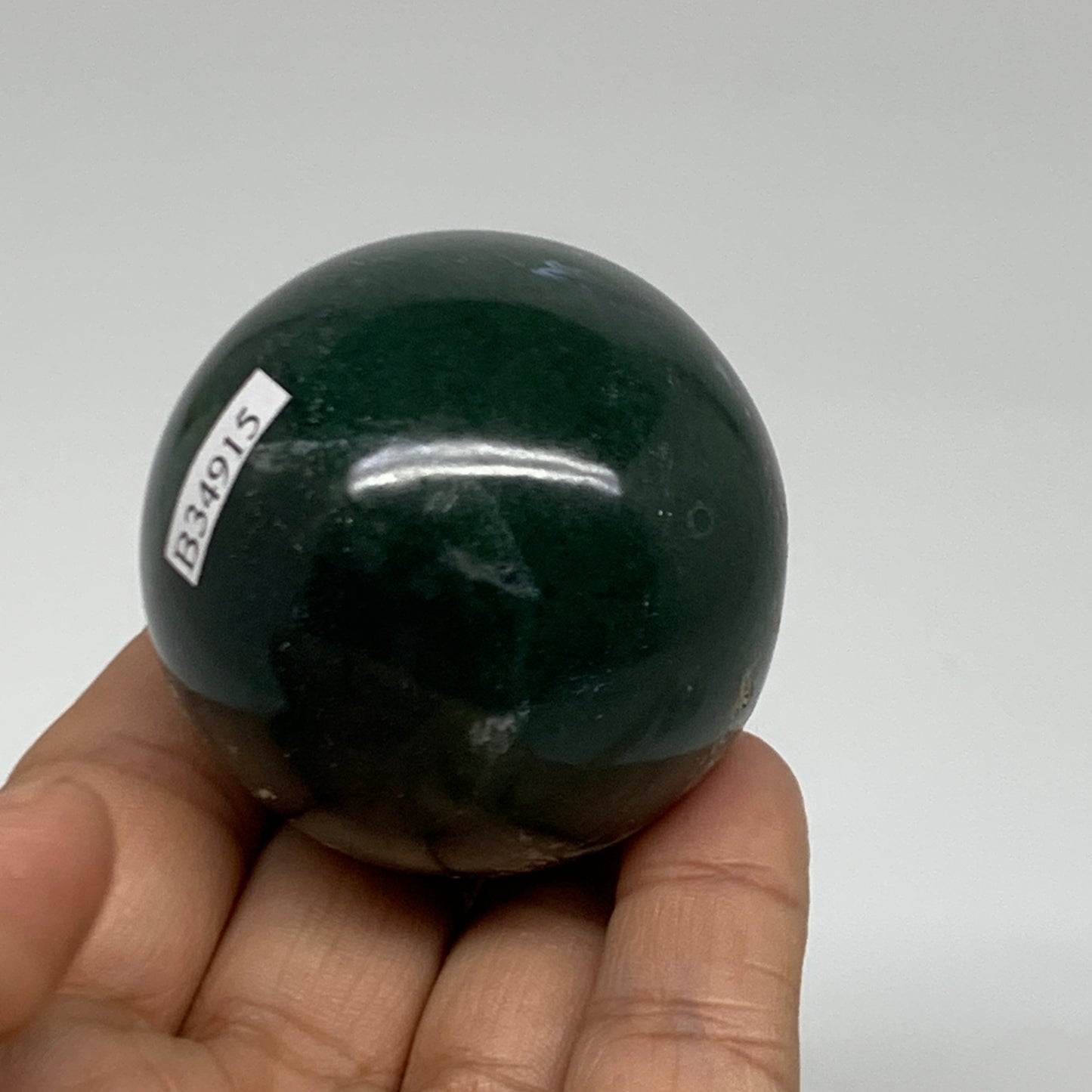 157g, 2"(49mm), Natural Moss Agate Sphere Ball Gemstone @India,B34915
