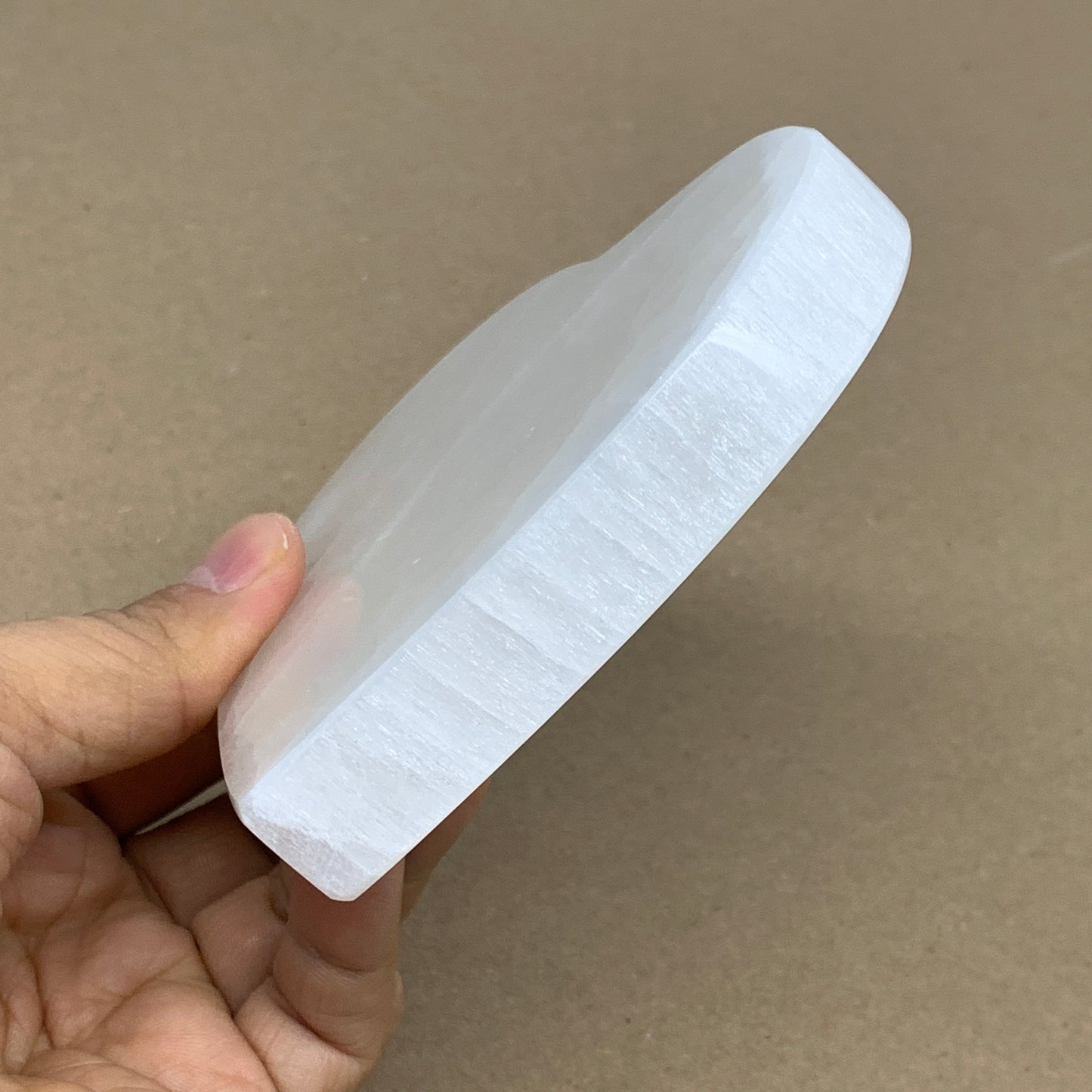 287g, 4.1"x4.1"x0.7", Selenite Heart Crystals, Satin Spar, gypsum, B36220