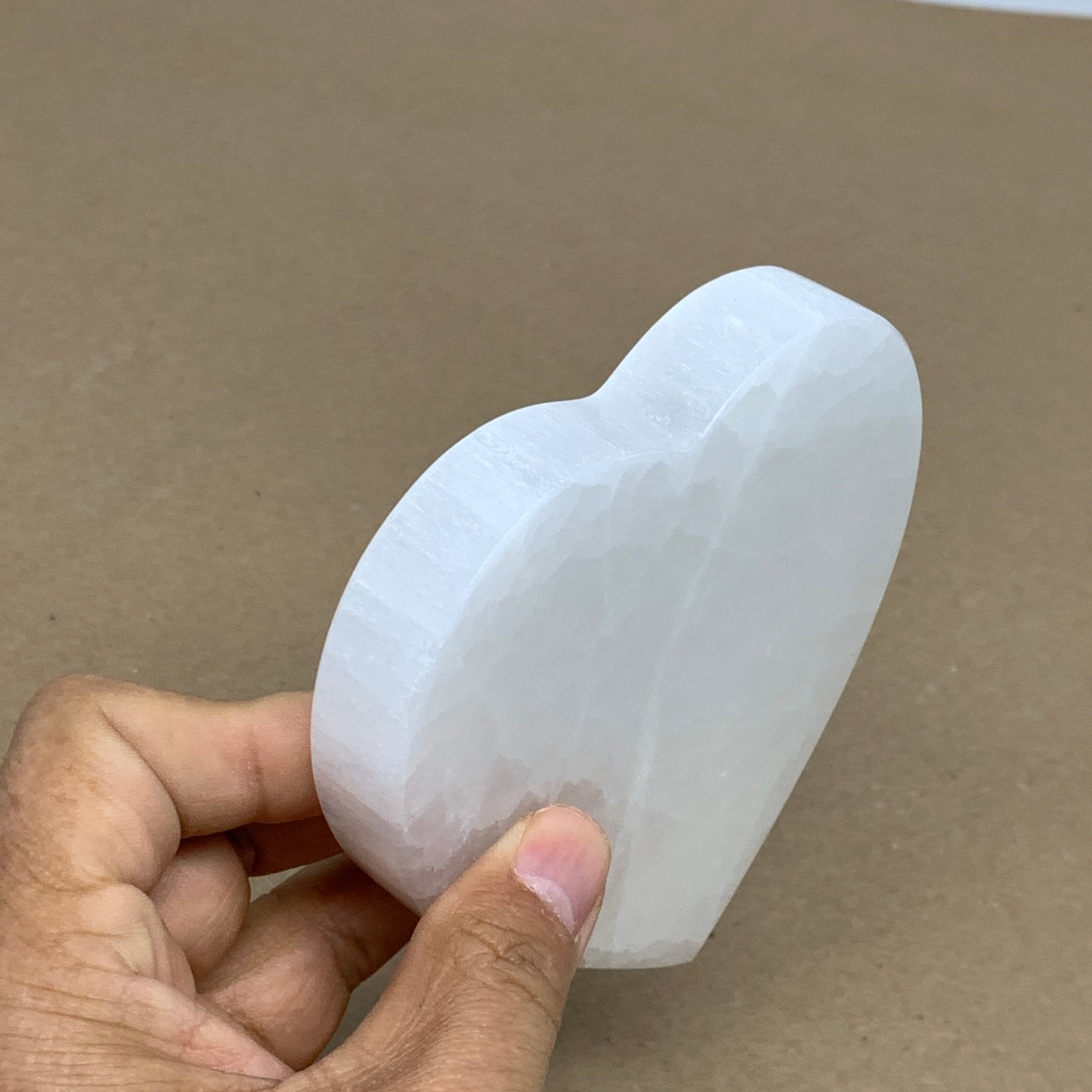 287g, 4.1"x4.1"x0.7", Selenite Heart Crystals, Satin Spar, gypsum, B36220