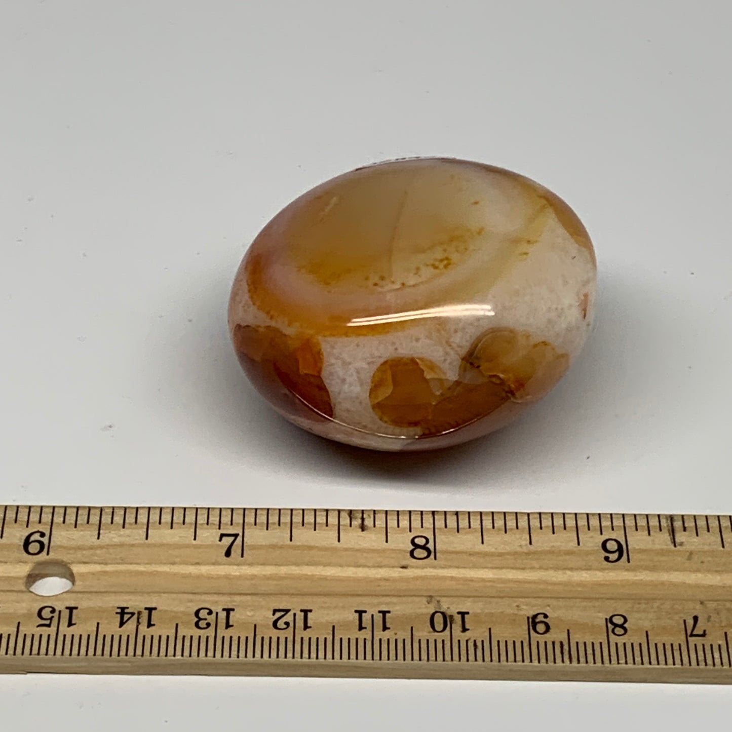 117.8g, 2"x1.9"x1.4", Red Carnelian Palm-Stone Gem Crystal Polished, B28432