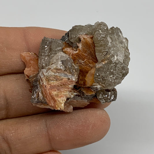 61.7g, 1.6"x1.2"x0.9", Ceresite Galena On Barite Quartz Mineral Specimen,B33490