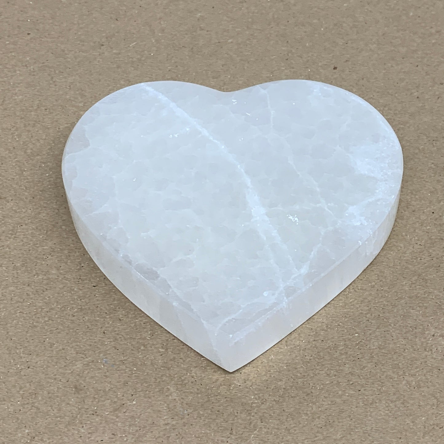 287g, 4.1"x4.1"x0.7", Selenite Heart Crystals, Satin Spar, gypsum, B36220