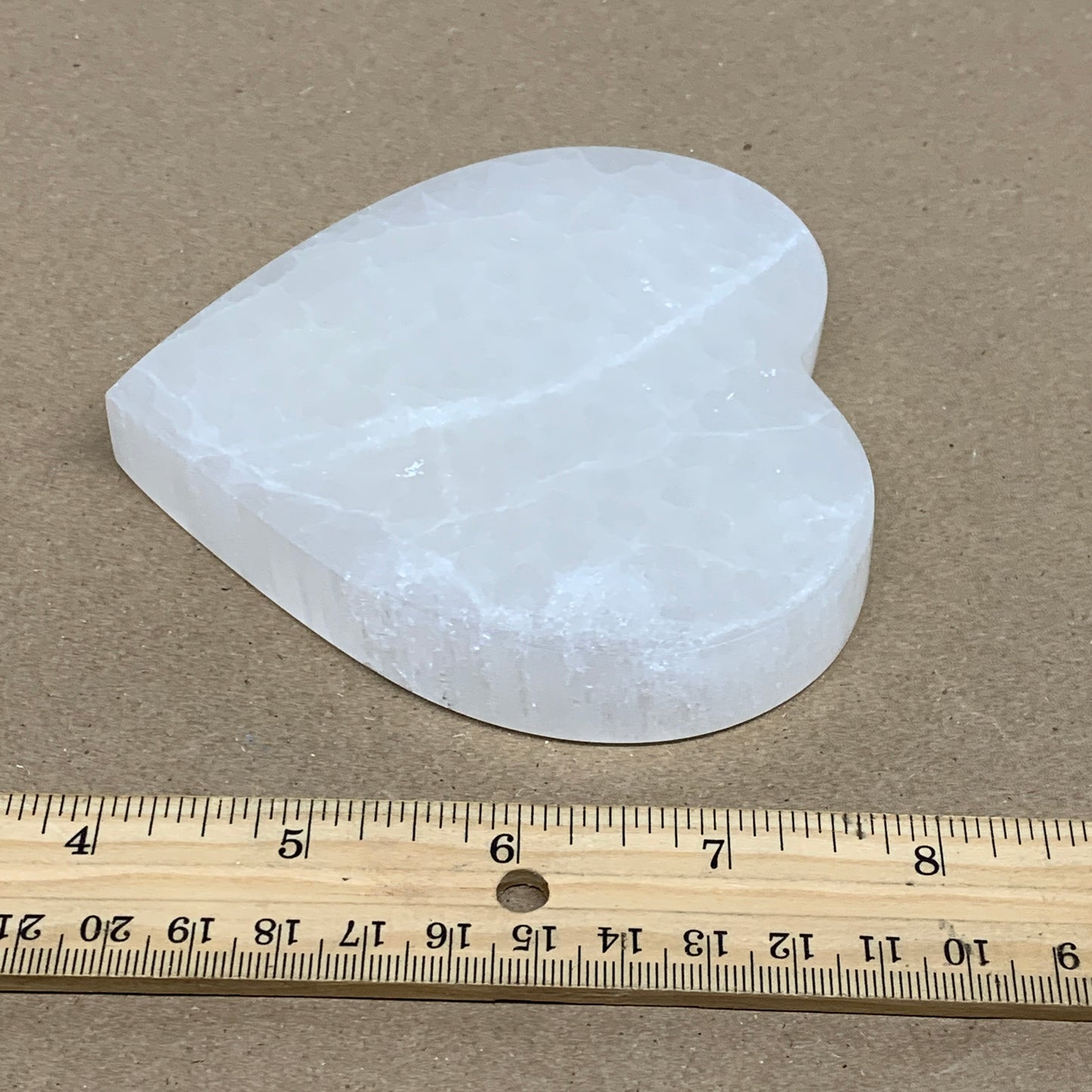 287g, 4.1"x4.1"x0.7", Selenite Heart Crystals, Satin Spar, gypsum, B36220