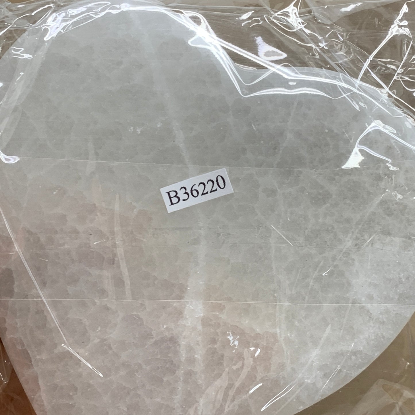 287g, 4.1"x4.1"x0.7", Selenite Heart Crystals, Satin Spar, gypsum, B36220