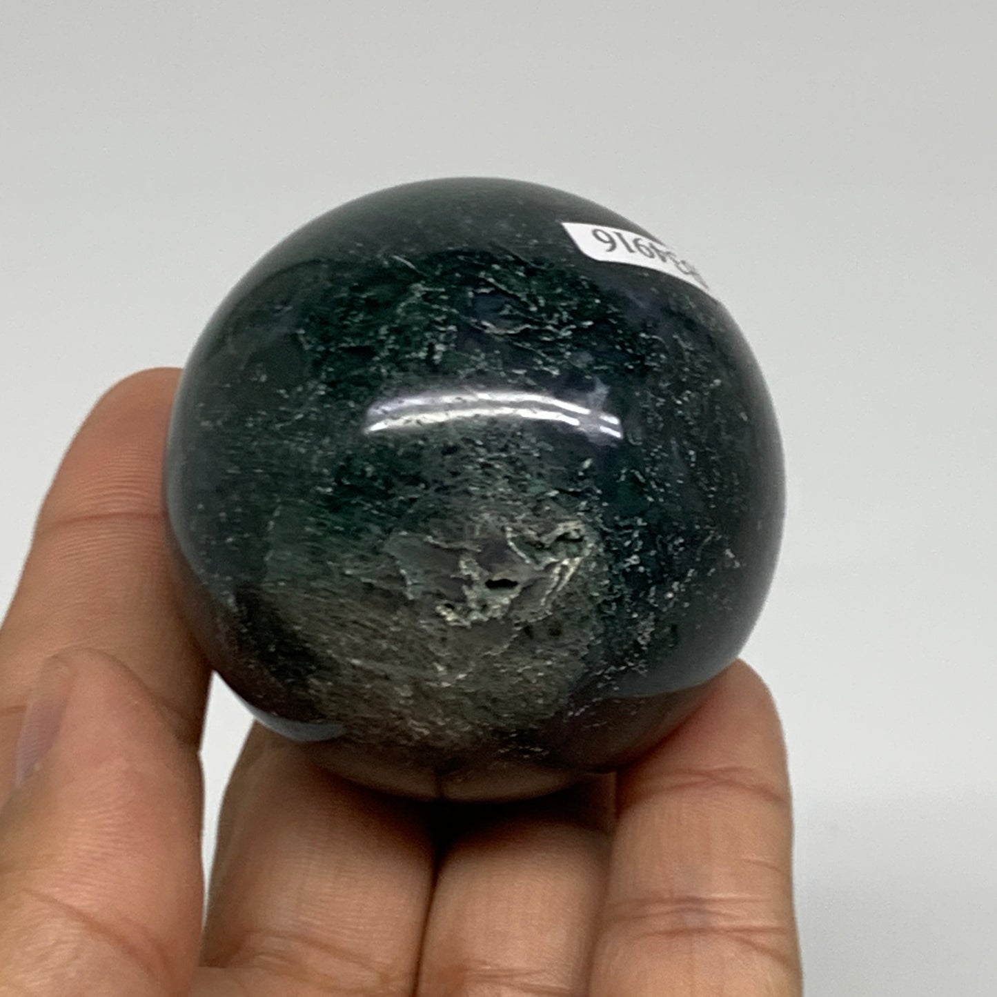 186.2g, 2"(51mm), Natural Moss Agate Sphere Ball Gemstone @India,B34916