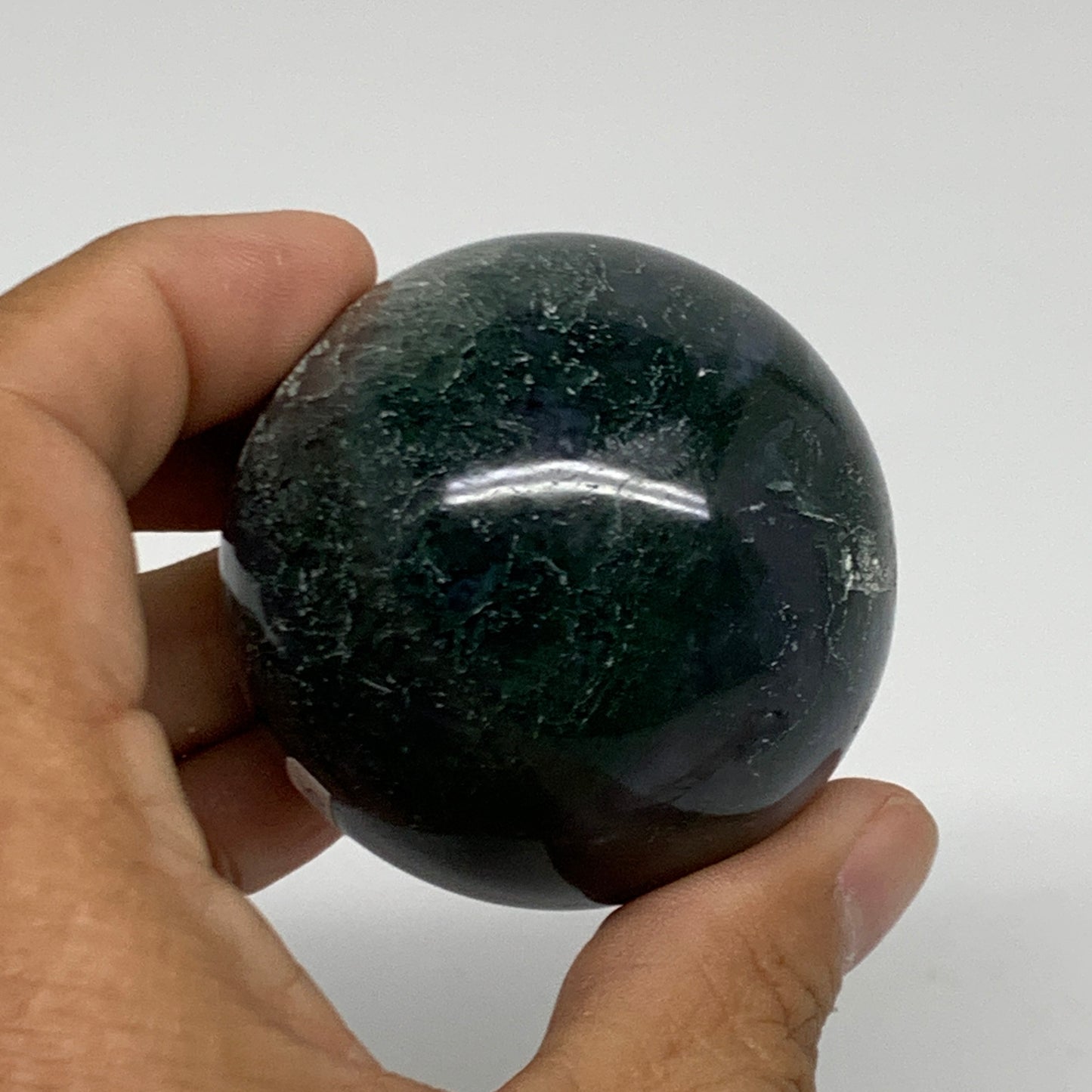 186.2g, 2"(51mm), Natural Moss Agate Sphere Ball Gemstone @India,B34916