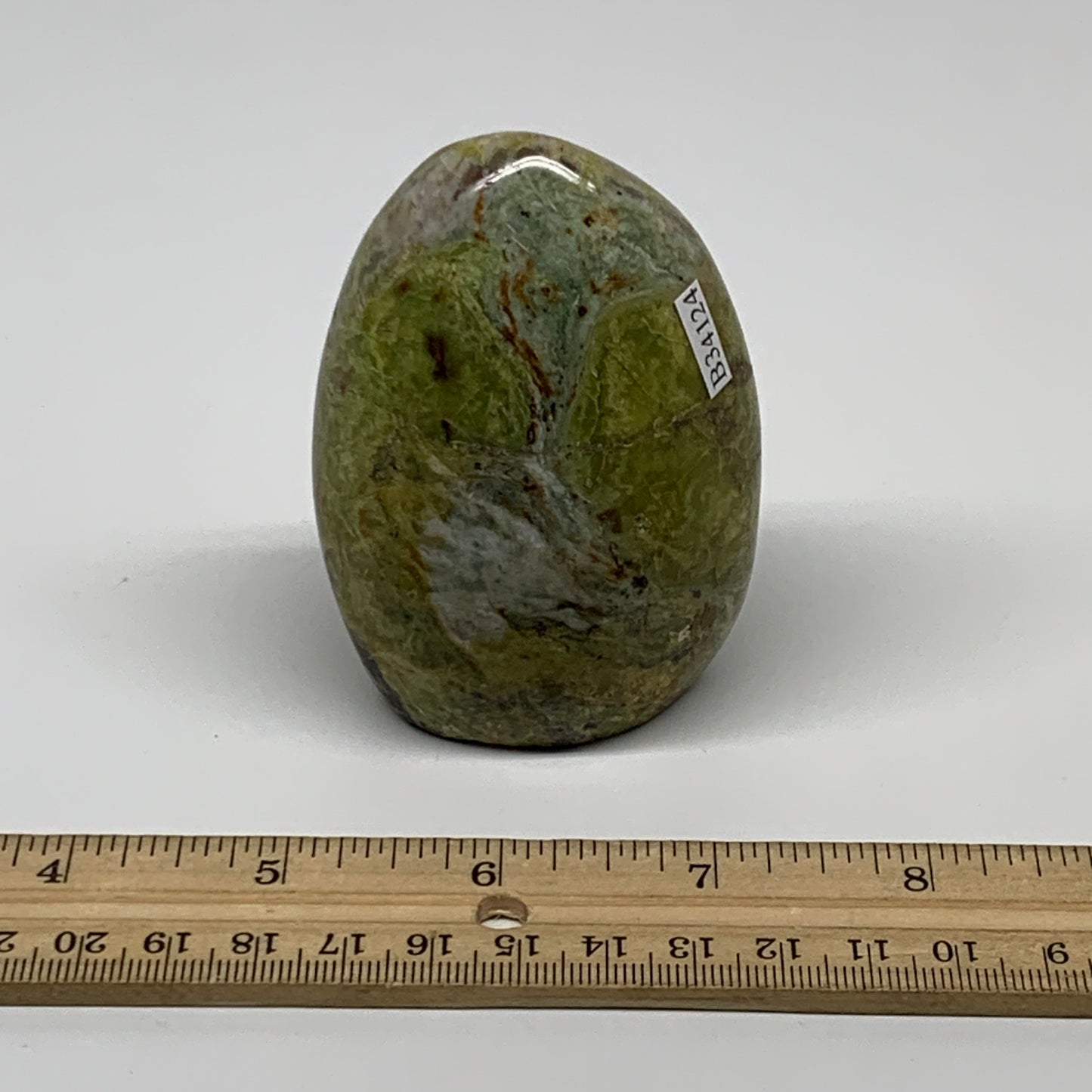 206.1g, 3.1"x2.2"x1.6", Green Opal Crystal Freeform Polished Gemstone, B34124