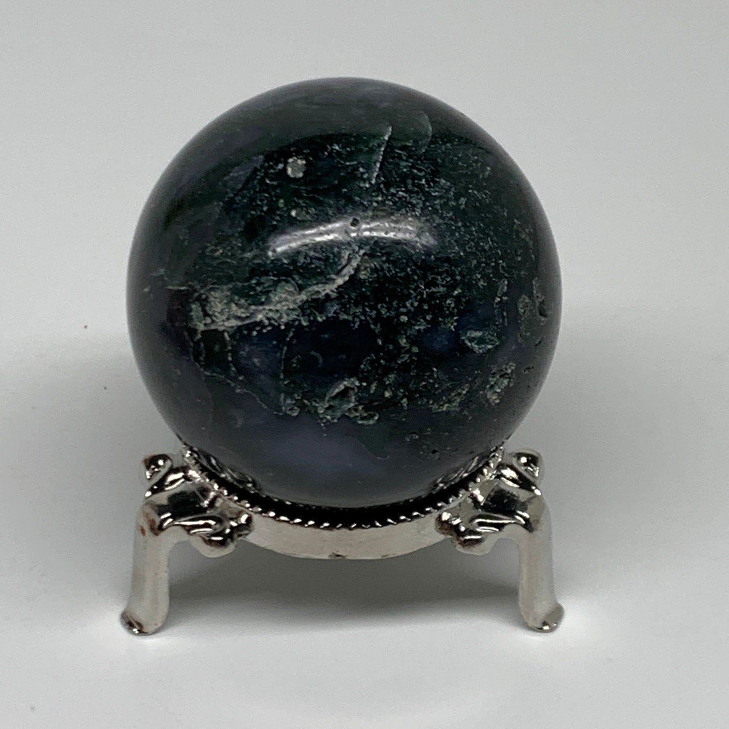 186.2g, 2"(51mm), Natural Moss Agate Sphere Ball Gemstone @India,B34916