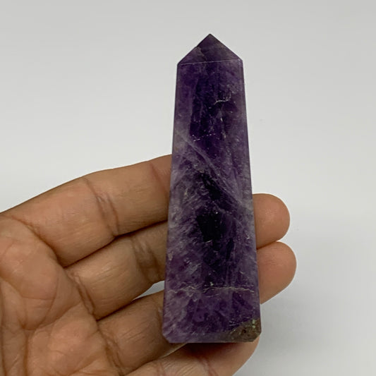 101g, 3.2"x1", Natural Amethyst Tower Point Obelisk @Brazil, B31513
