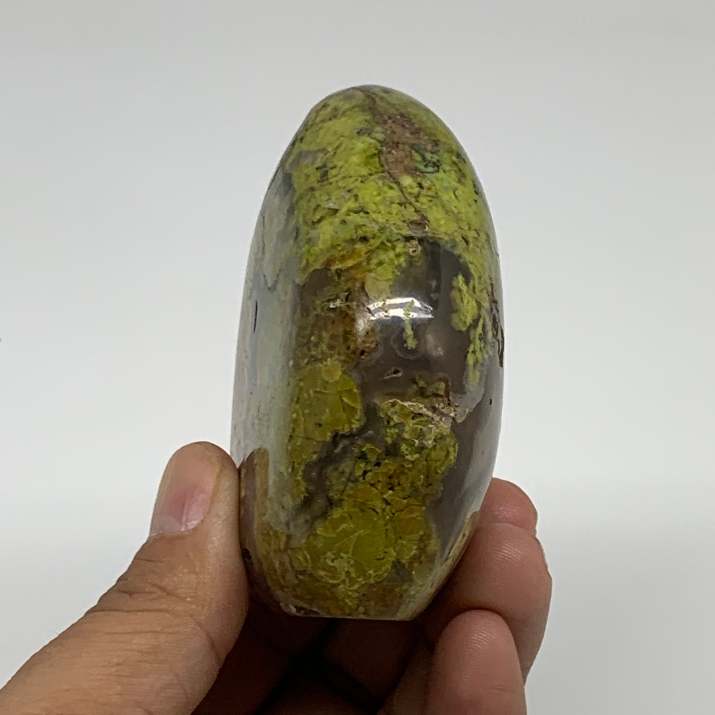 228.5g, 2.9"x2.6"x1.3", Green Opal Crystal Freeform Polished Gemstone, B34125