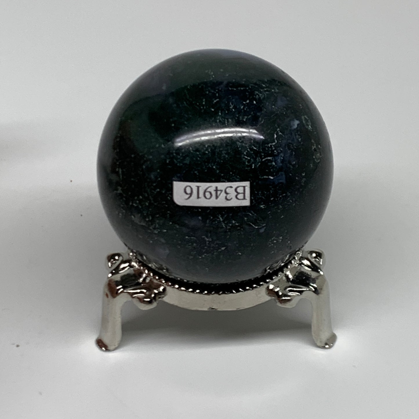 186.2g, 2"(51mm), Natural Moss Agate Sphere Ball Gemstone @India,B34916