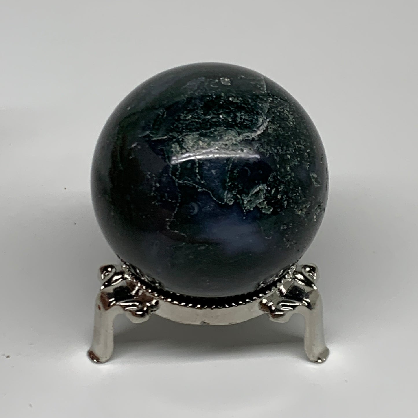 186.2g, 2"(51mm), Natural Moss Agate Sphere Ball Gemstone @India,B34916