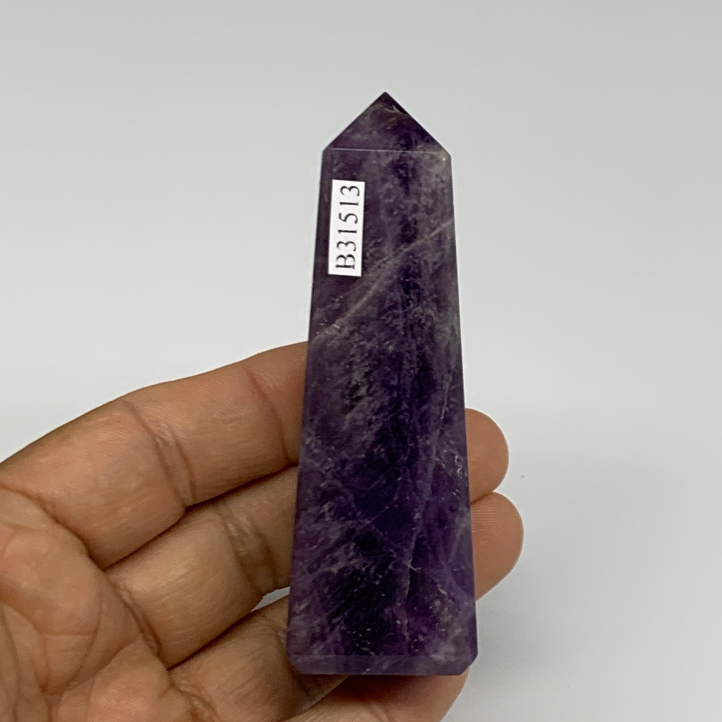 101g, 3.2"x1", Natural Amethyst Tower Point Obelisk @Brazil, B31513
