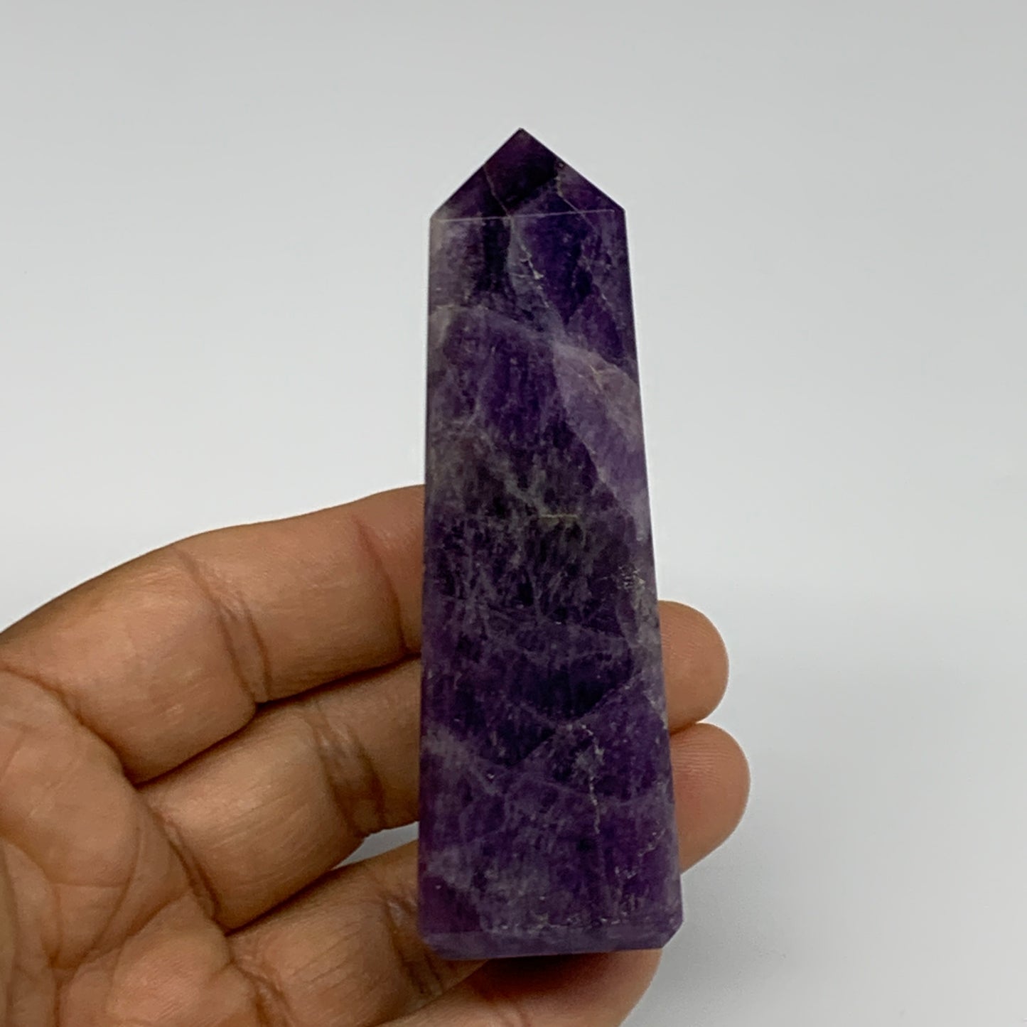 101g, 3.2"x1", Natural Amethyst Tower Point Obelisk @Brazil, B31513