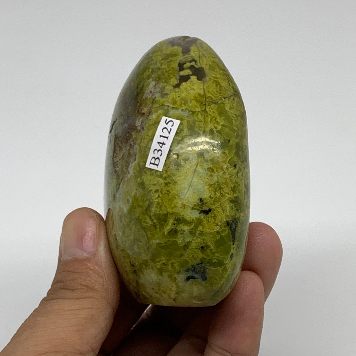 228.5g, 2.9"x2.6"x1.3", Green Opal Crystal Freeform Polished Gemstone, B34125