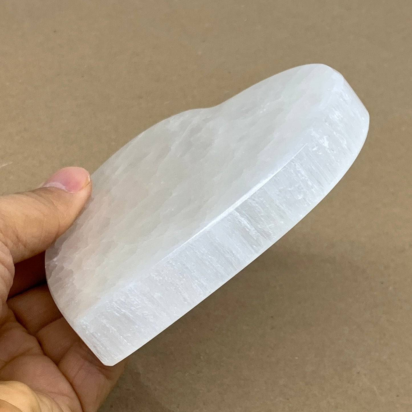 278g, 4.1"x4.1"x0.7", Selenite Heart Crystals, Satin Spar, gypsum, B36222