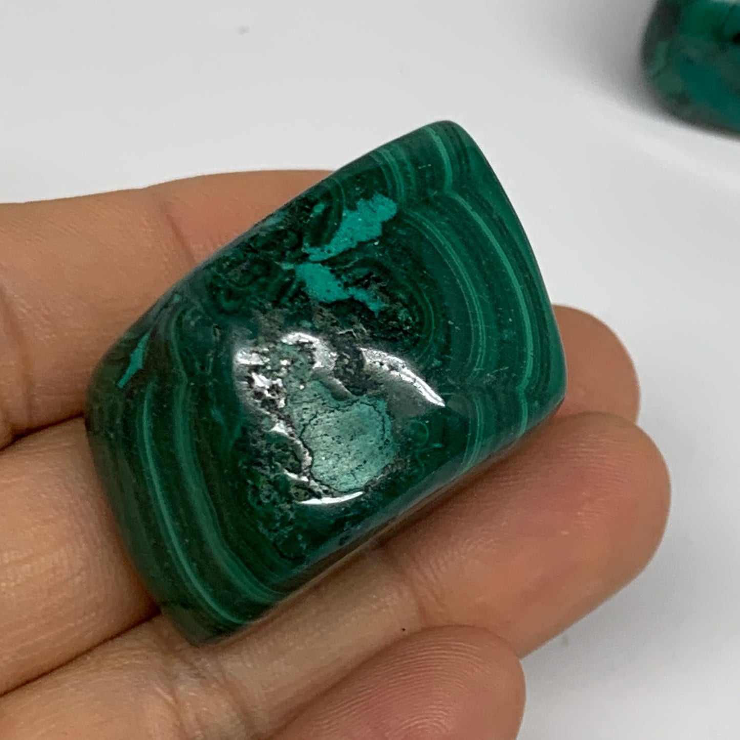 168.3g, 1.3"-1.6", 3pcs, Natural Small Malachite Tumbled Polished, B32824