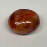 123g, 2.2"x2"x1.3", Red Carnelian Palm-Stone Gem Crystal Polished, B28441