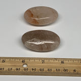 103.1g,2"-2.1", 2pcs, Red Hematoid Fire Quartz Palm-Stone Crystal Polished, B306
