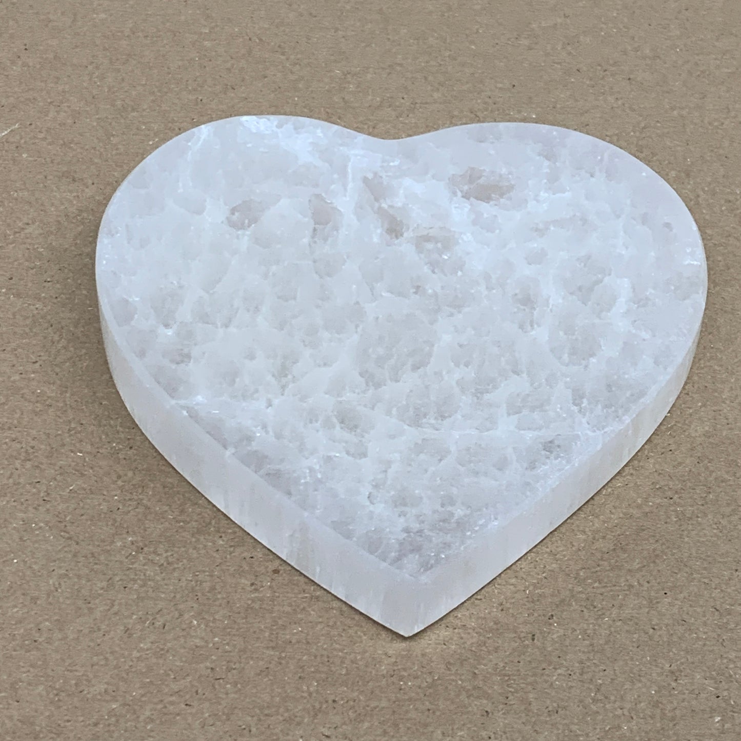278g, 4.1"x4.1"x0.7", Selenite Heart Crystals, Satin Spar, gypsum, B36222