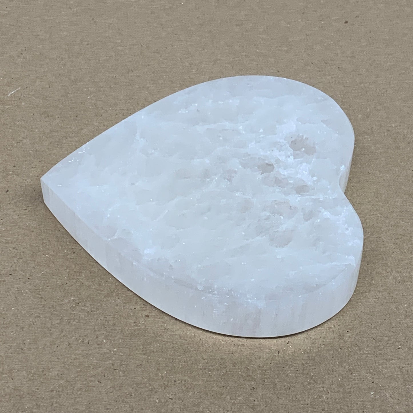 278g, 4.1"x4.1"x0.7", Selenite Heart Crystals, Satin Spar, gypsum, B36222