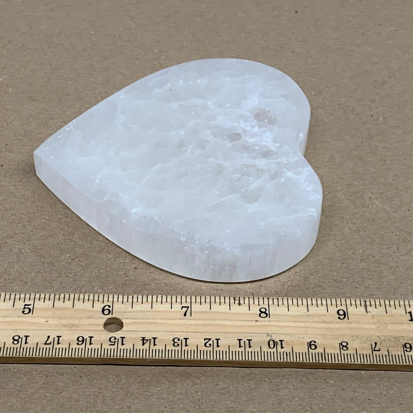 278g, 4.1"x4.1"x0.7", Selenite Heart Crystals, Satin Spar, gypsum, B36222
