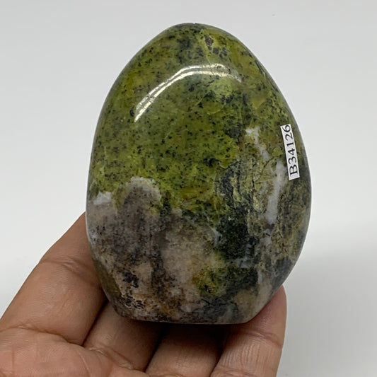 221g, 3"x2.3"x1.5", Green Opal Crystal Freeform Polished Gemstone, B34126